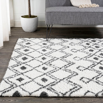 Caimari Moroccan Diamond Shag Area Rug
